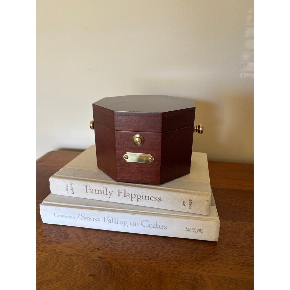Vintage Brookstone Gimbal Desk Clock Brass Nautical Military